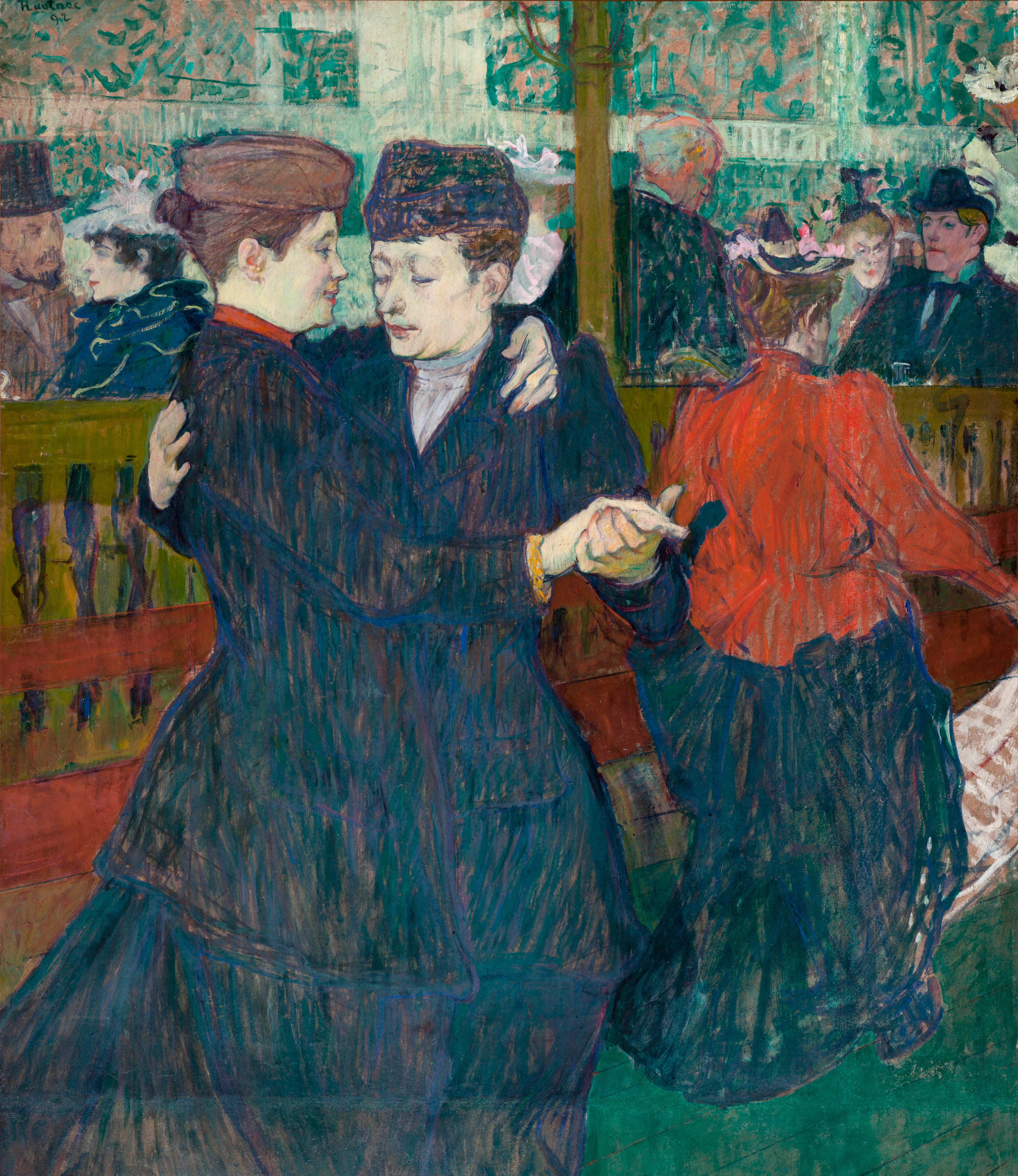 Reproduction du tableau « Deux femmes dansant au Moulin-Rouge - Henri de Toulouse-Lautrec » par Alpha Reproduction en peinture à l’huile