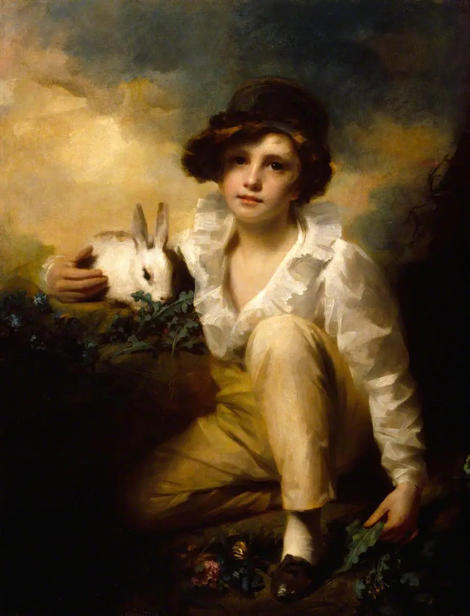 Garçon et lapin - Henry Raeburn - Alpha Reproduction