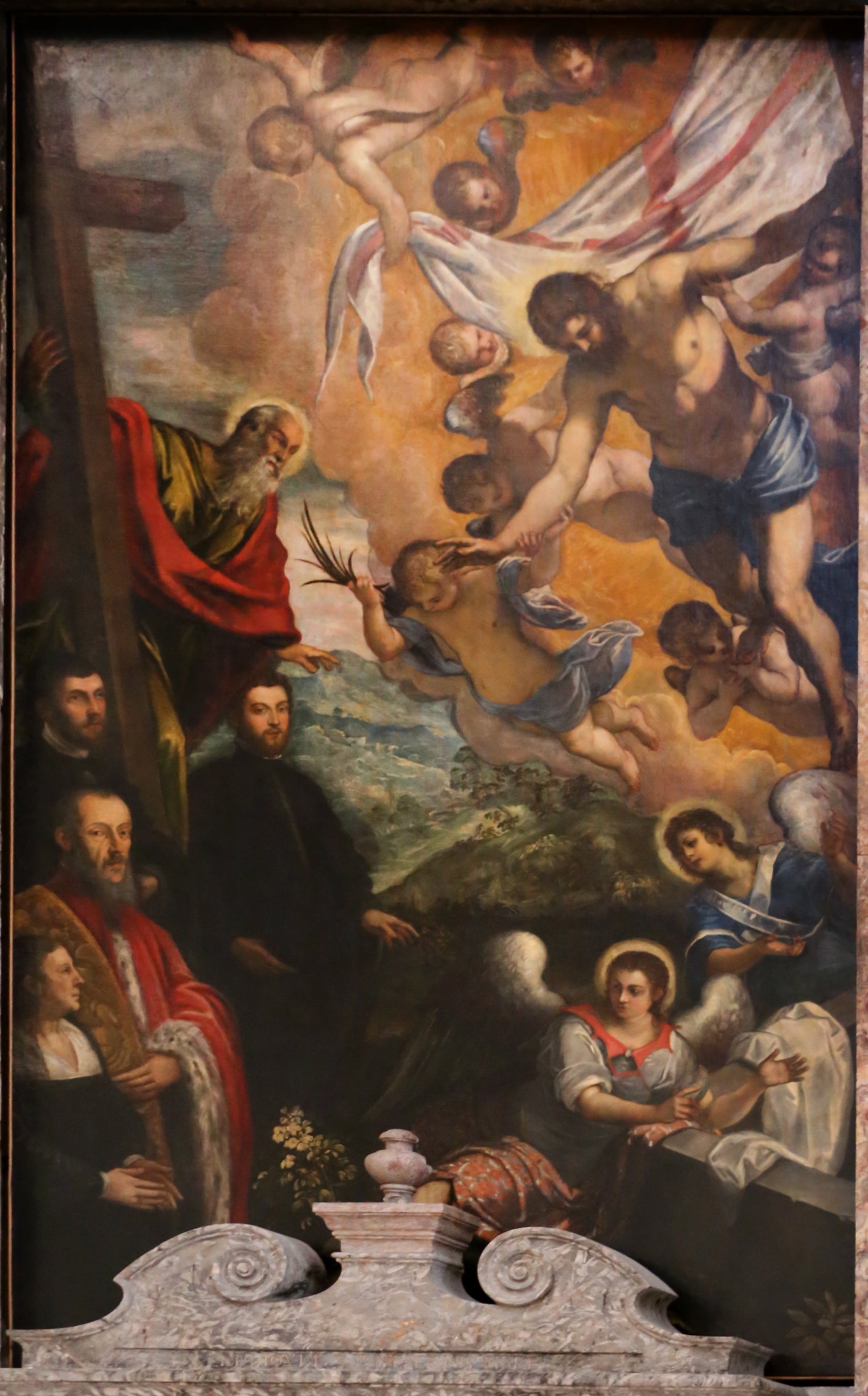 Le Christ ressuscité avec saint André et les donateurs - Jacopo Tintoretto - Alpha Reproduction