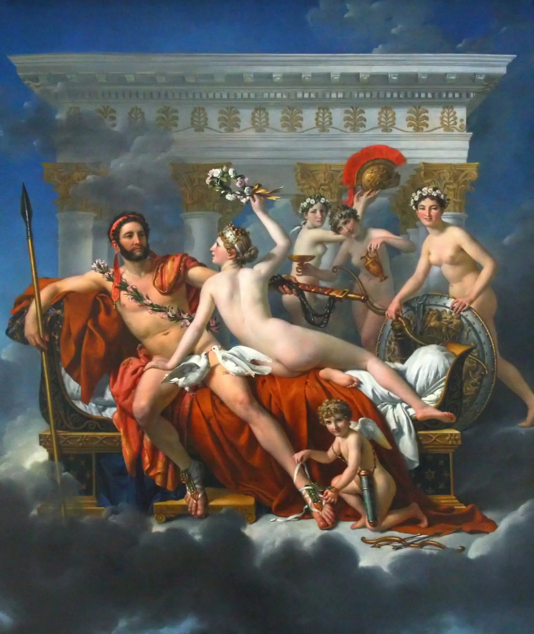 Reproduction du tableau « Mars désarmé par Vénus - Jacques-Louis David » par Alpha Reproduction en peinture à l’huile