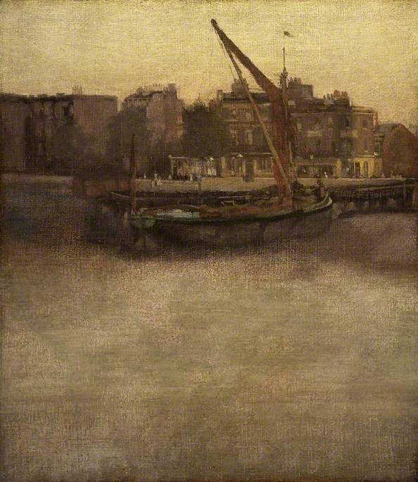 Reproduction du tableau « Symphonie en gris et marron : Lindsey Row, Chelsea - James Abbott McNeill Whistler » par Alpha Reproduction en peinture à l’huile