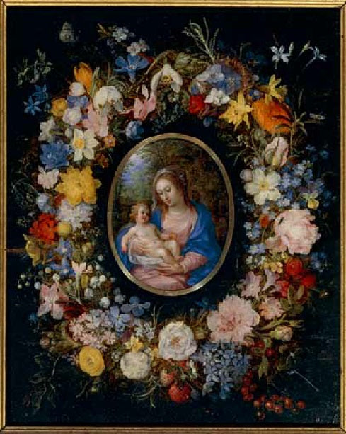 Guirlande de fleurs avec la Vierge et l'Enfant - Jan Brueghel l'Ancien