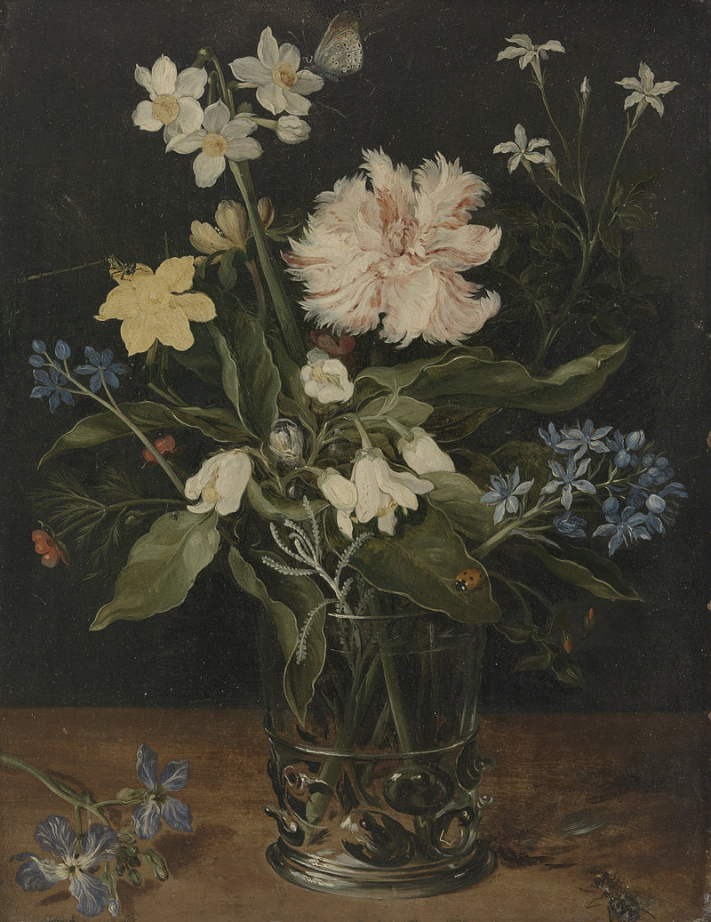 Nature morte aux fleurs dans un verre - Jan Brueghel l'Ancien