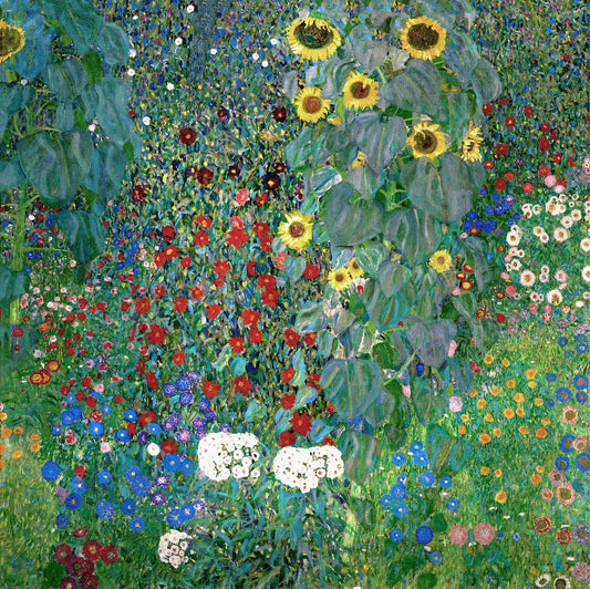 🌻✨ Giardino di campagna con girasoli – Gustav Klimt (circa 1905–1907)