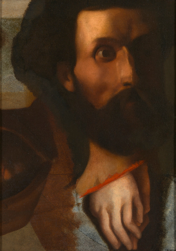 Studi di una testa d'uomo, delle mani di san Giovanni per Cristo che offre a san Pietro le chiavi del paradiso e del frate cappuccino con cappuccio - Jean-Auguste-Dominique Ingres