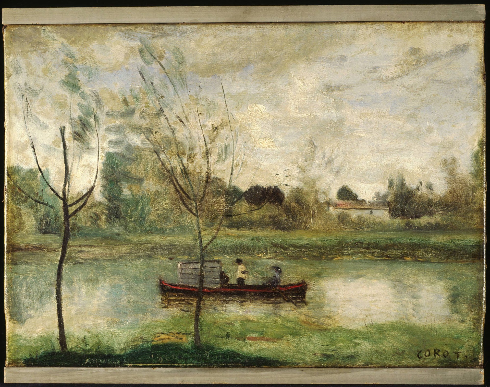 Daubigny travaille sur son « Botin » près d'Auvers-sur-Oise - Jean-Baptiste Camille Corot