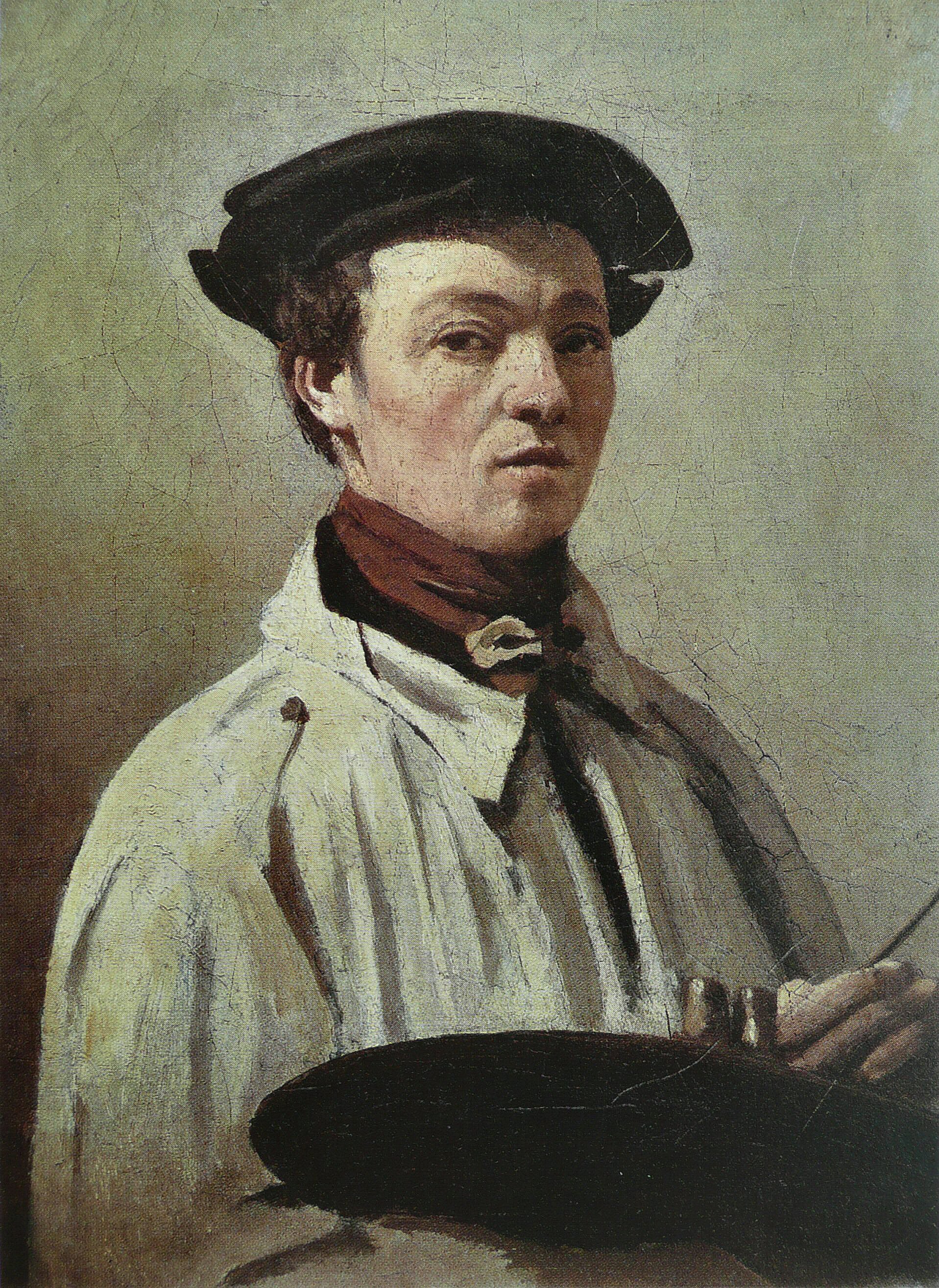Autoportrait, la palette à la main - Jean-Baptiste Camille Corot