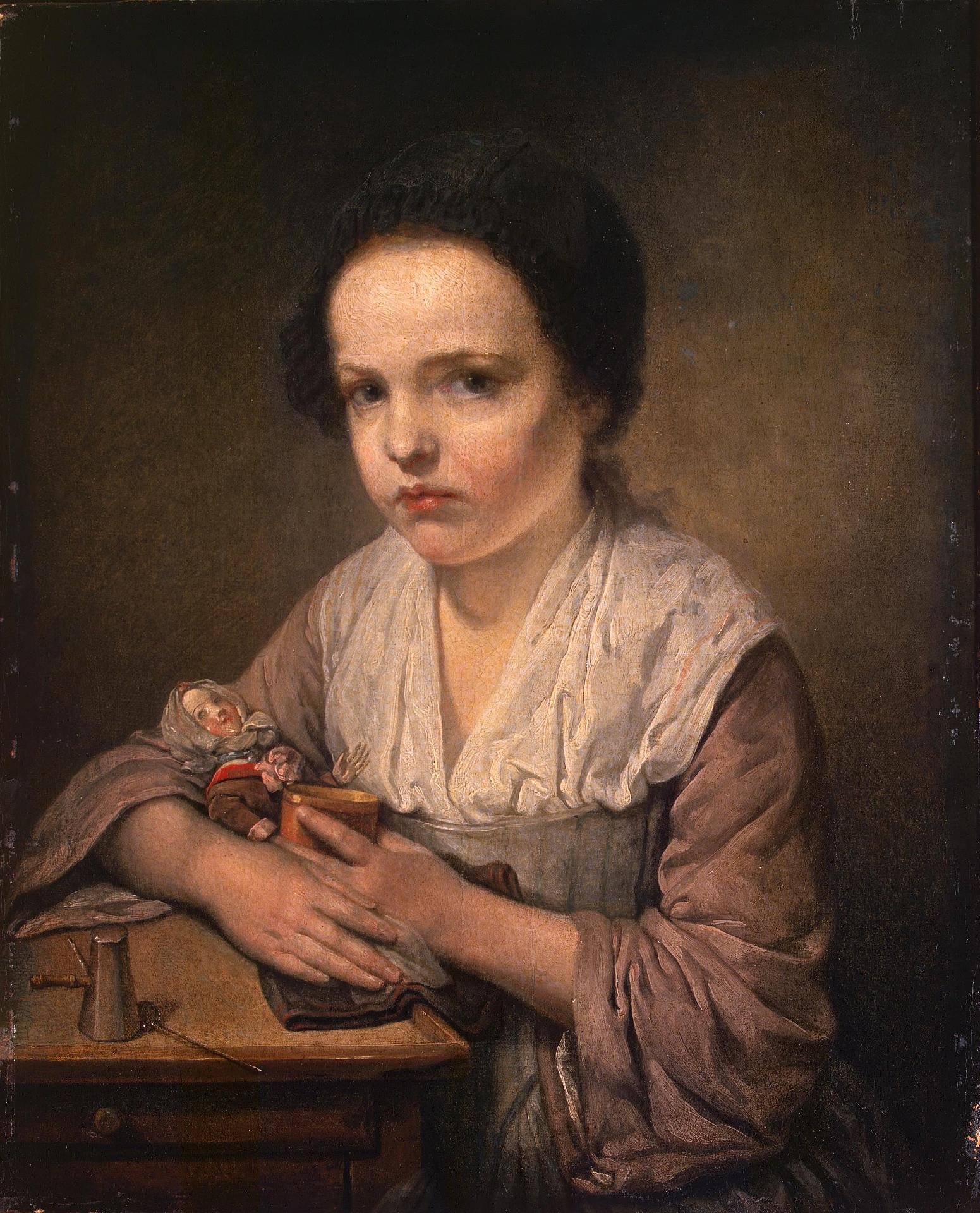 Fille avec une poupée - Jean-Baptiste Greuze