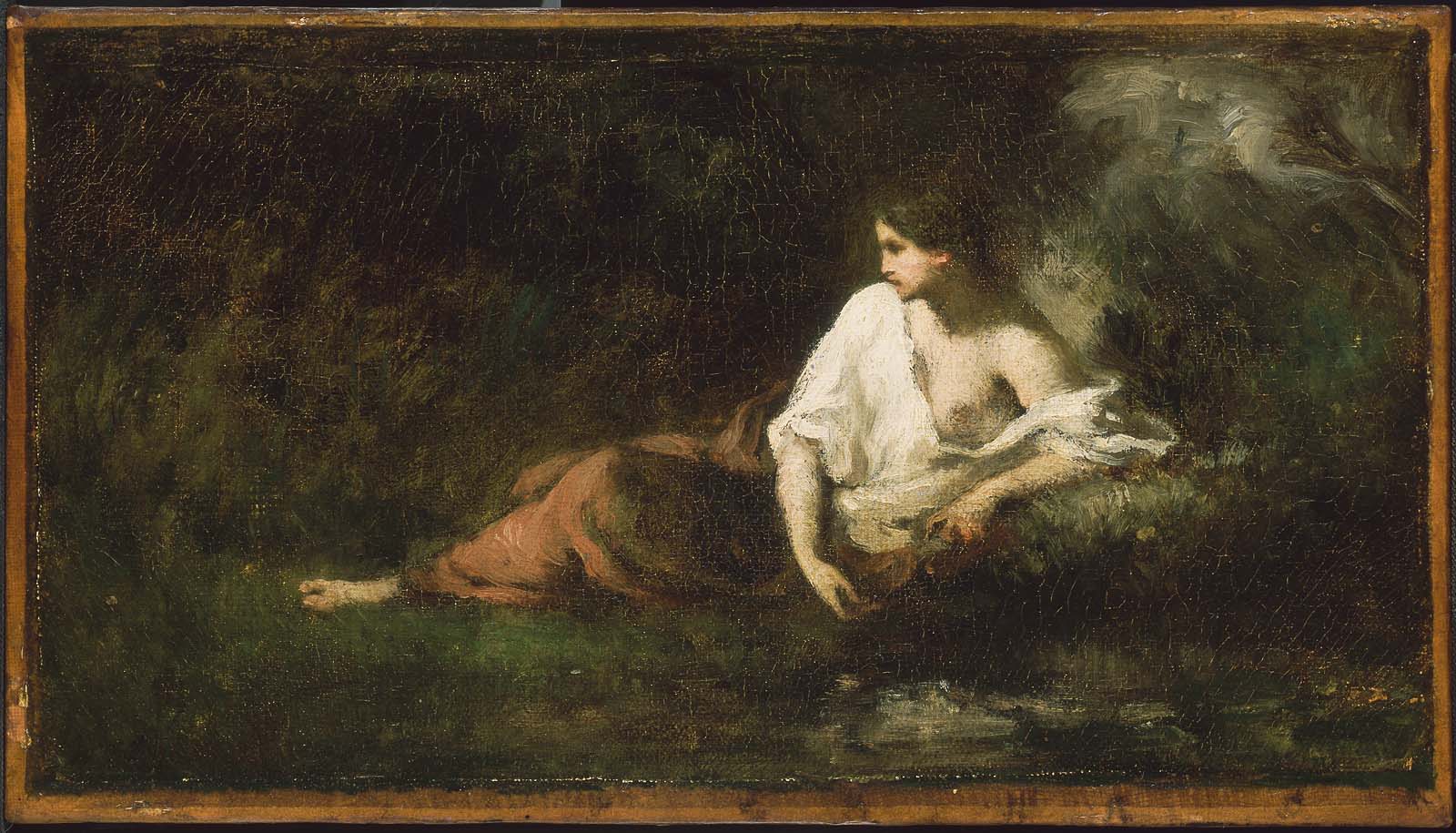Femme allongée dans un paysage - Jean-François Millet