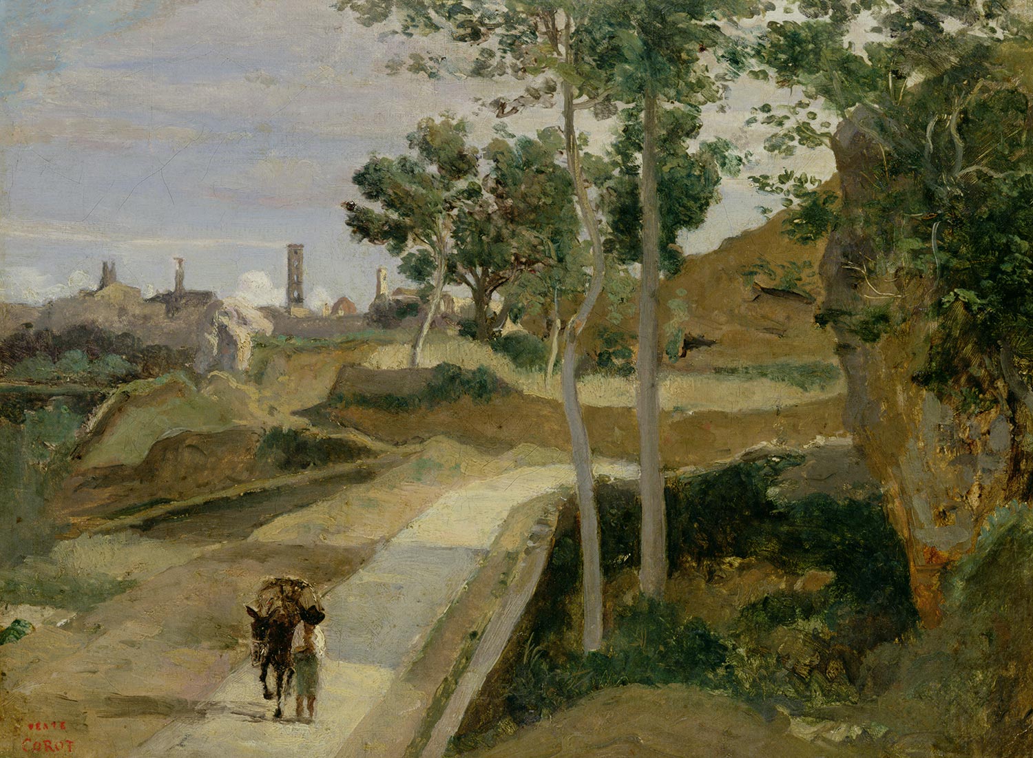 Volterra. Route descendante de la ville - Jean-Baptiste Camille Corot