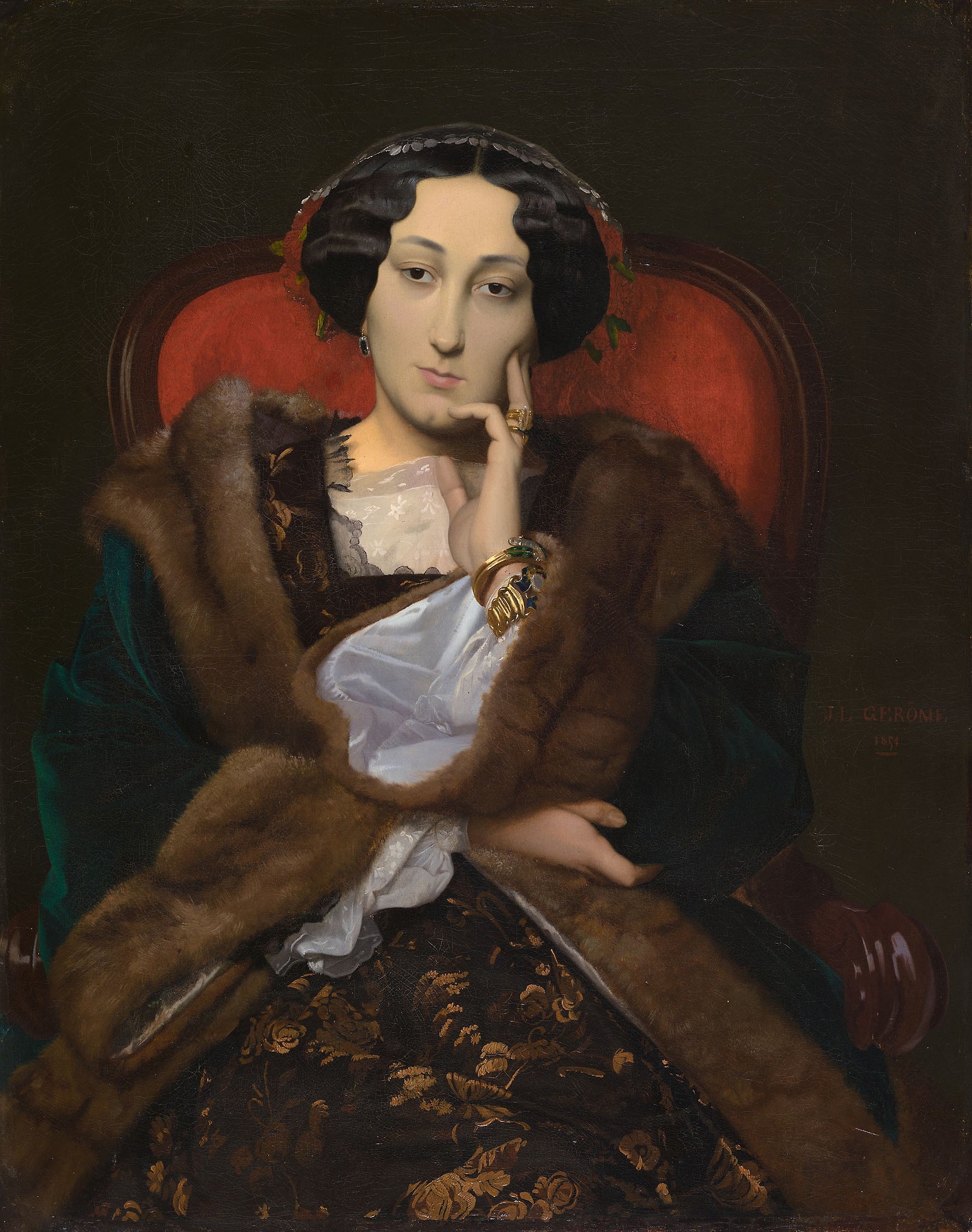 Reproduction du tableau « Portrait d'une femme - Jean-Léon Gérôme » par Alpha Reproduction en peinture à l’huile