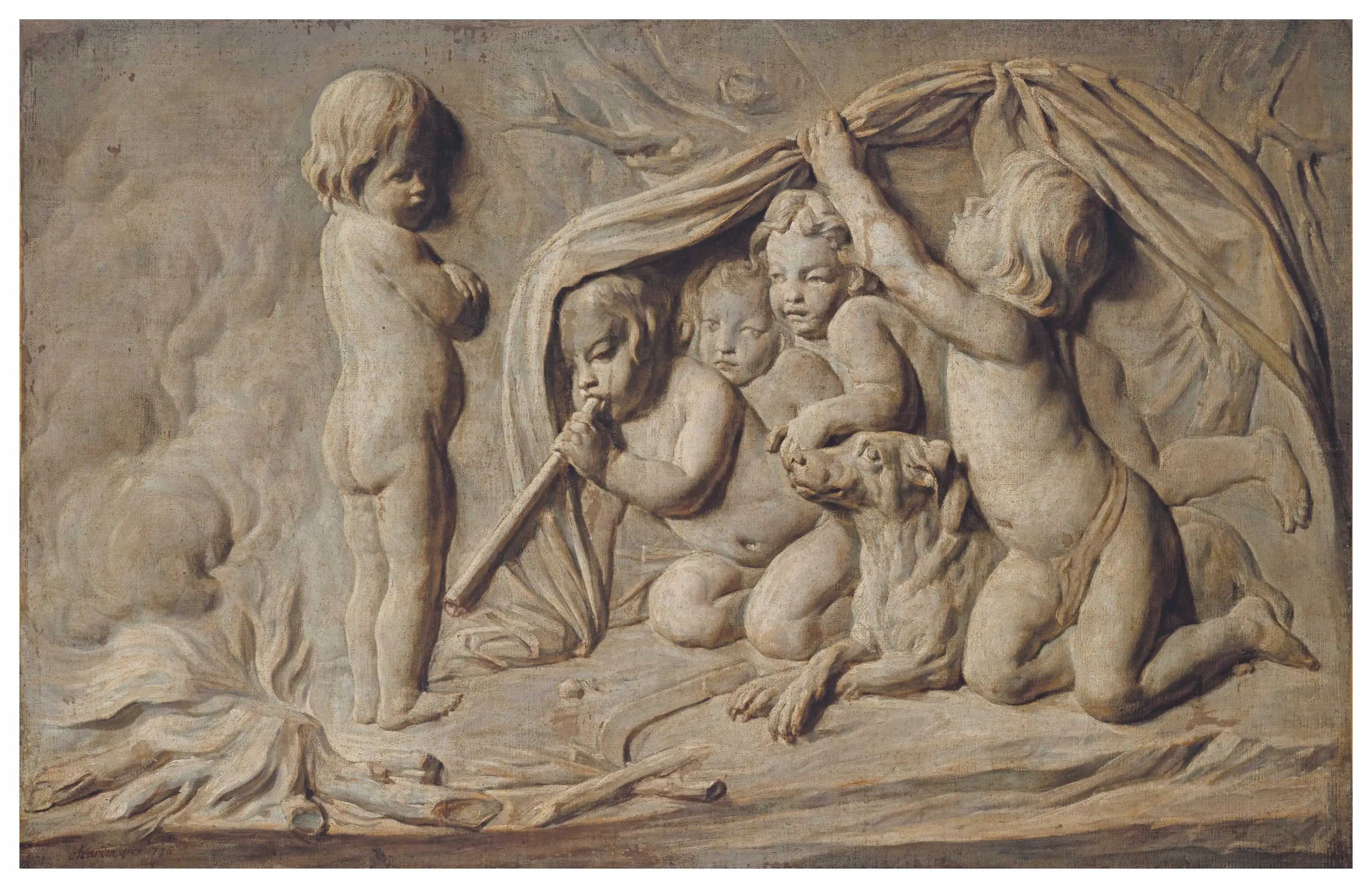 L’hiver à l’imitation de bas-relief d’après Edmé Bouchardon - Jean Siméon Chardin - Alpha Reproduction