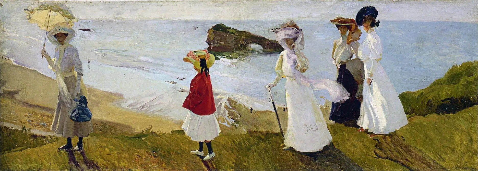 Reproduction du tableau « Promenade du phare de Biarritz - Joaquín Sorolla » par Alpha Reproduction en peinture à l’huile