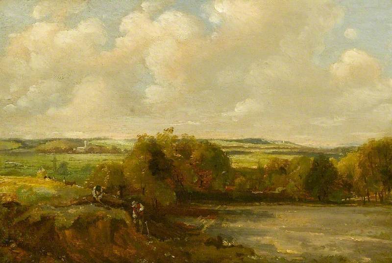 Paysage fluvial avec ouvriers creusant - John Constable