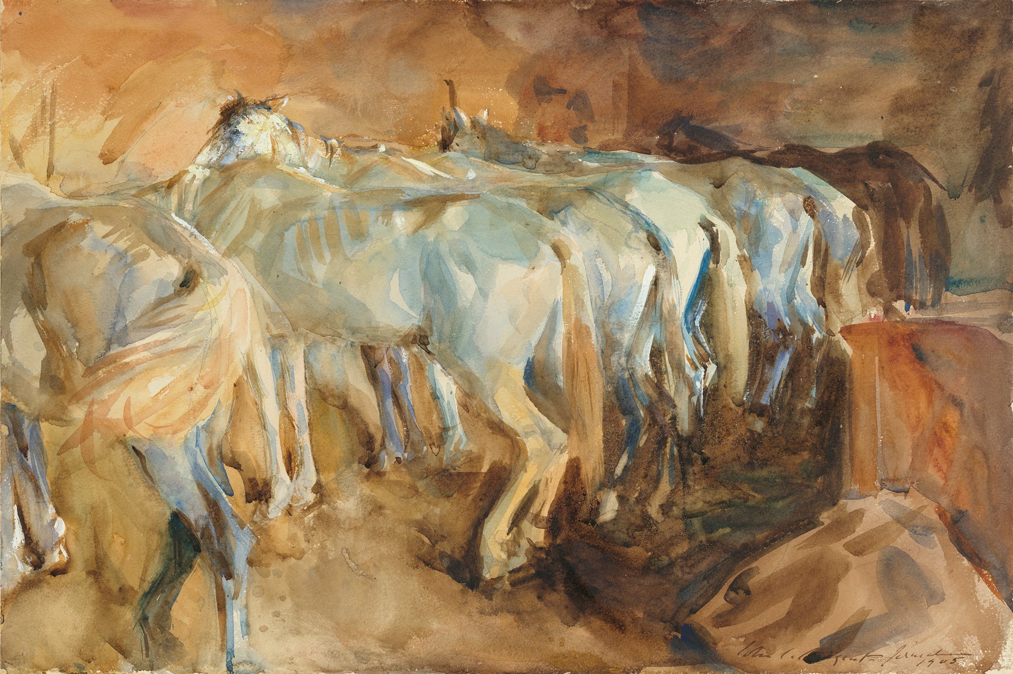 Reproduction du tableau « Chevaux de bus à Jérusalem - John Singer Sargent » par Alpha Reproduction en peinture à l’huile
