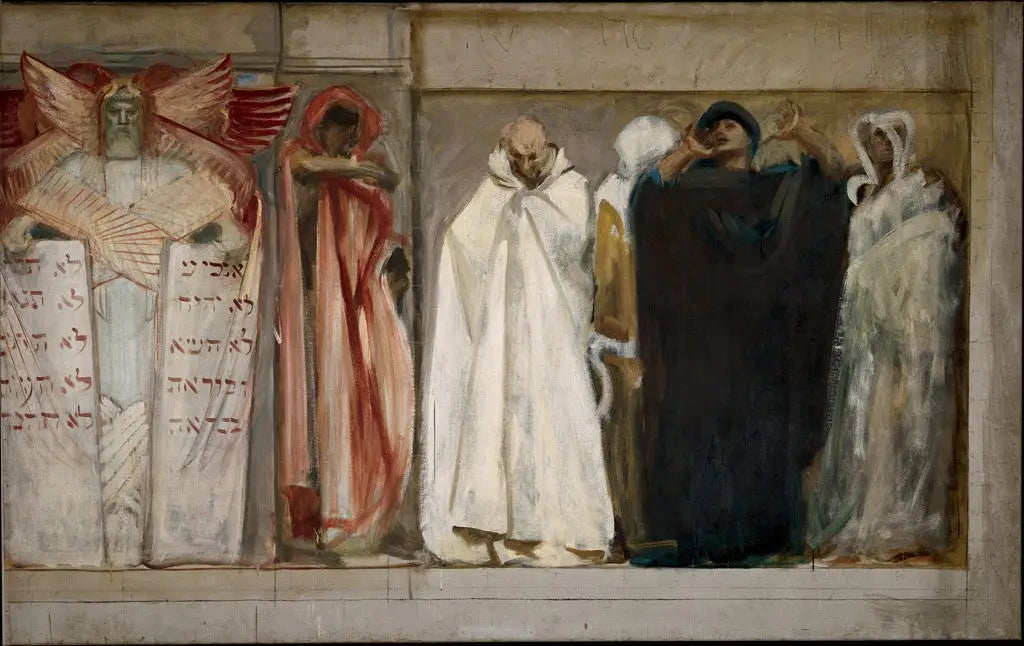 Reproduction du tableau « Étude pour « Frieze of Prophets », Bibliothèque publique de Boston - John Singer Sargent » par Alpha Reproduction en peinture à l’huile