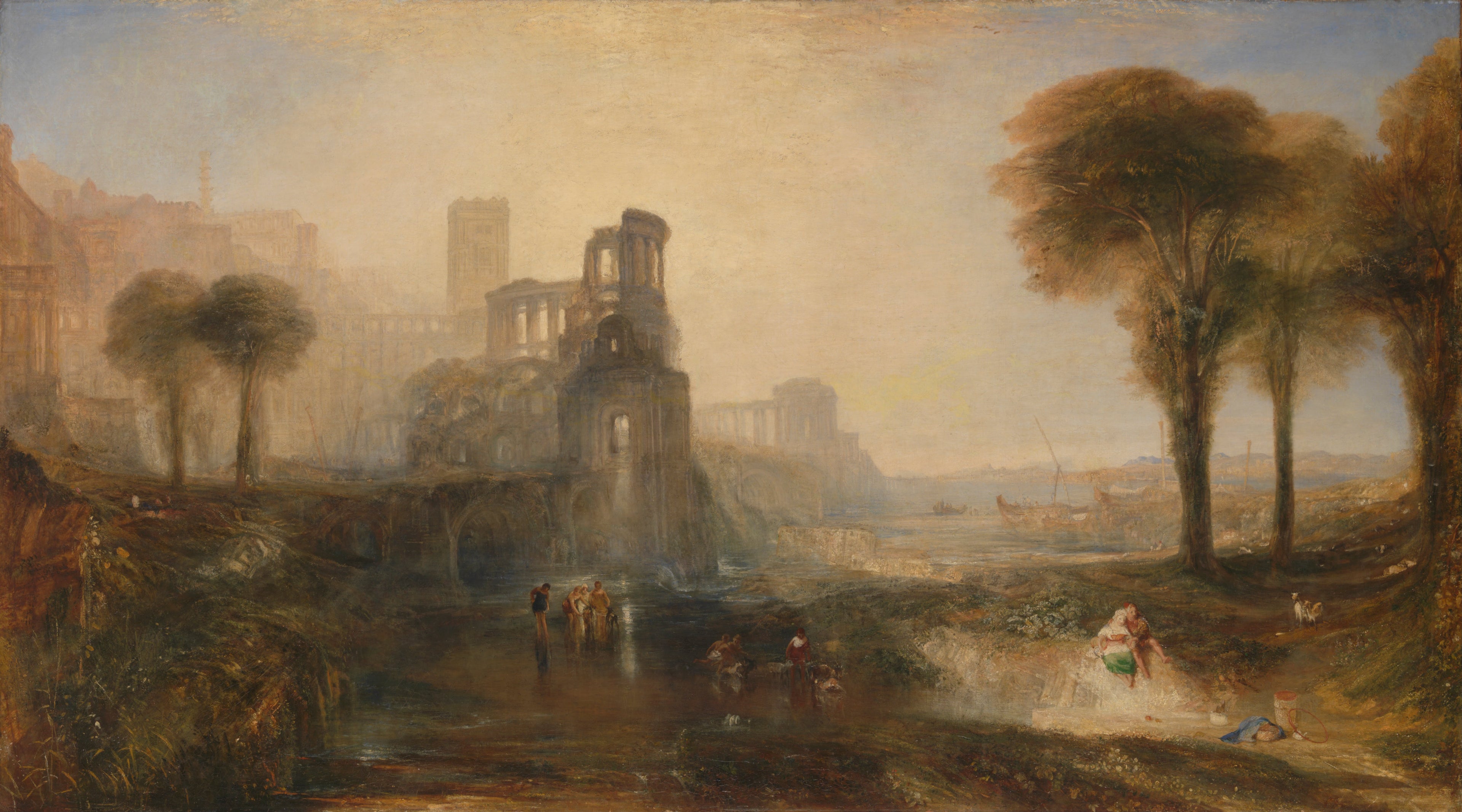 Reproduction du tableau « Caligula's Palace and Bridge - J. M. W. Turner » par Alpha Reproduction en peinture à l’huile