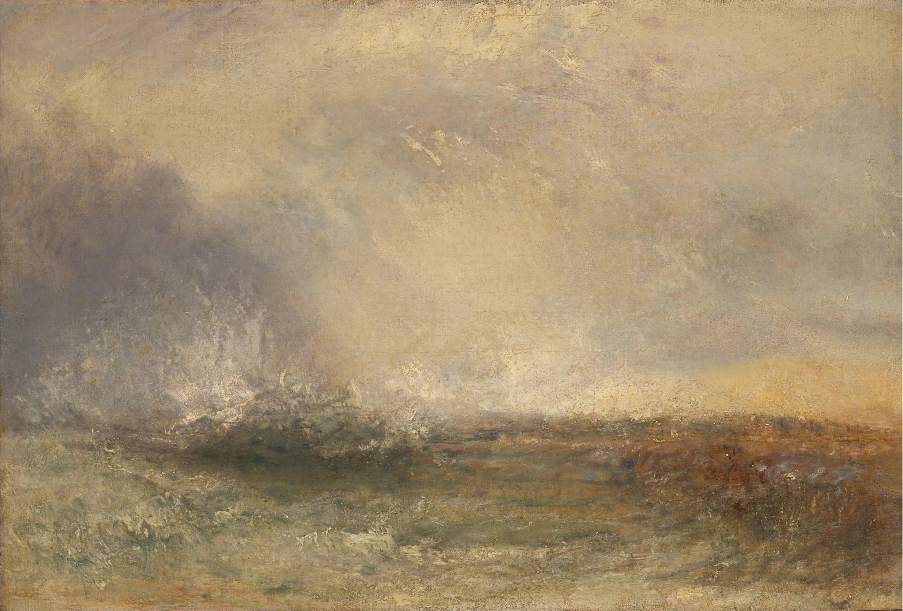 Reproduction du tableau « Stormy Sea Breaking on a Shore - J. M. W. Turner » par Alpha Reproduction en peinture à l’huile