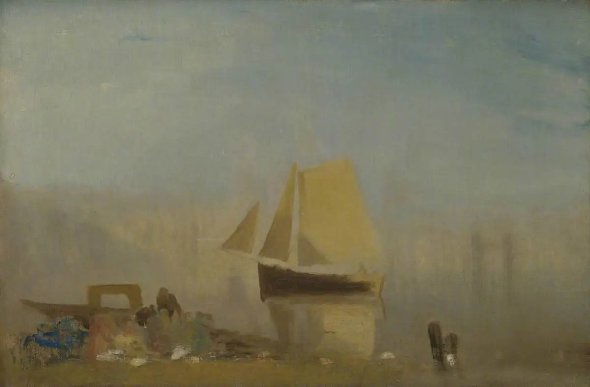 Reproduction du tableau « A Sail Boat at Rouen - J. M. W. Turner » par Alpha Reproduction en peinture à l’huile