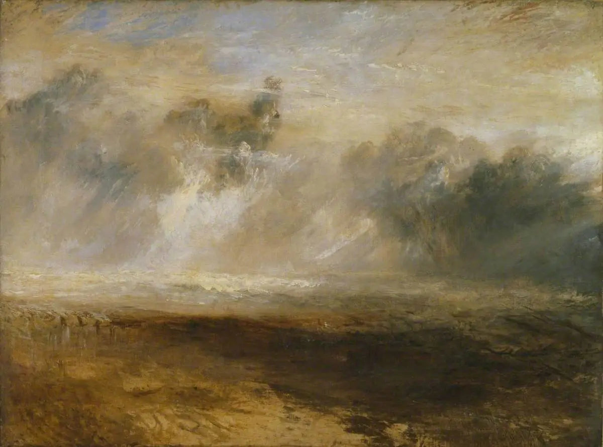 Reproduction du tableau « Breakers on a Flat Beach - J. M. W. Turner » par Alpha Reproduction en peinture à l’huile