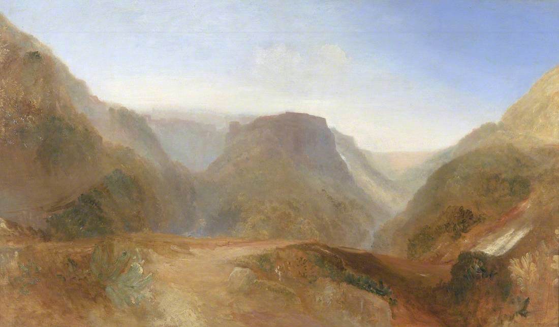Reproduction du tableau « Italian Landscape, probably Civita di Bagnoregio - J. M. W. Turner » par Alpha Reproduction en peinture à l’huile