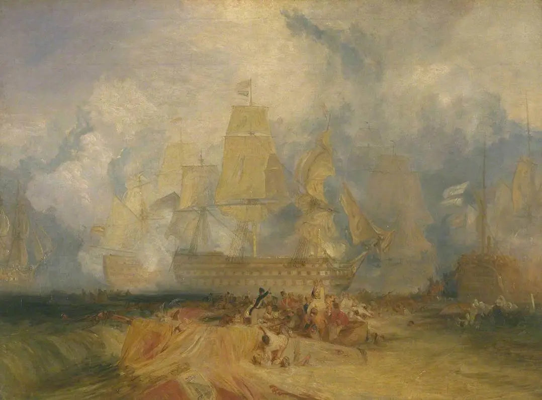 Reproduction du tableau « Second Sketch for ‘The Battle of Trafalgar’ - J. M. W. Turner » par Alpha Reproduction en peinture à l’huile