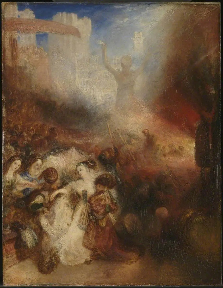 Reproduction du tableau « Shadrach, Meshach and Abednego in the Burning Fiery Furnace - J. M. W. Turner » par Alpha Reproduction en peinture à l’huile