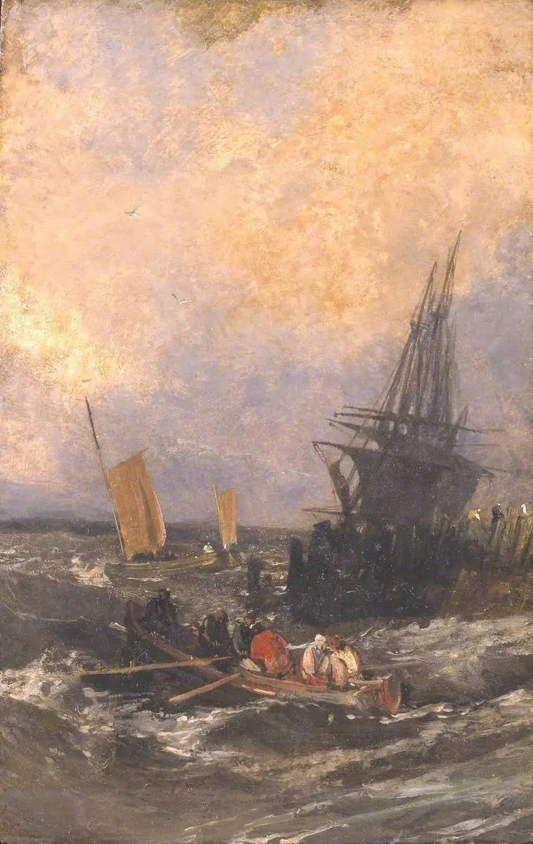Reproduction du tableau « Shipping by a Breakwater - J. M. W. Turner » par Alpha Reproduction en peinture à l’huile