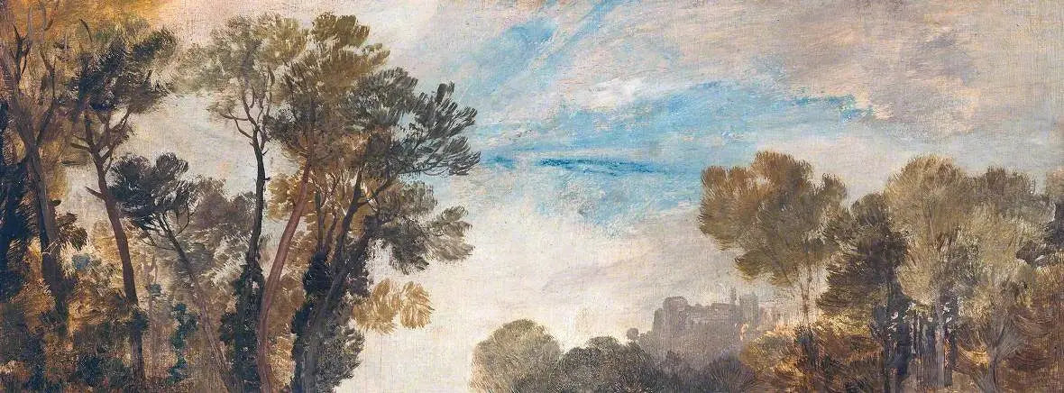 Reproduction du tableau « Tree Tops and Sky, Guildford Castle(?), Evening - J. M. W. Turner » par Alpha Reproduction en peinture à l’huile