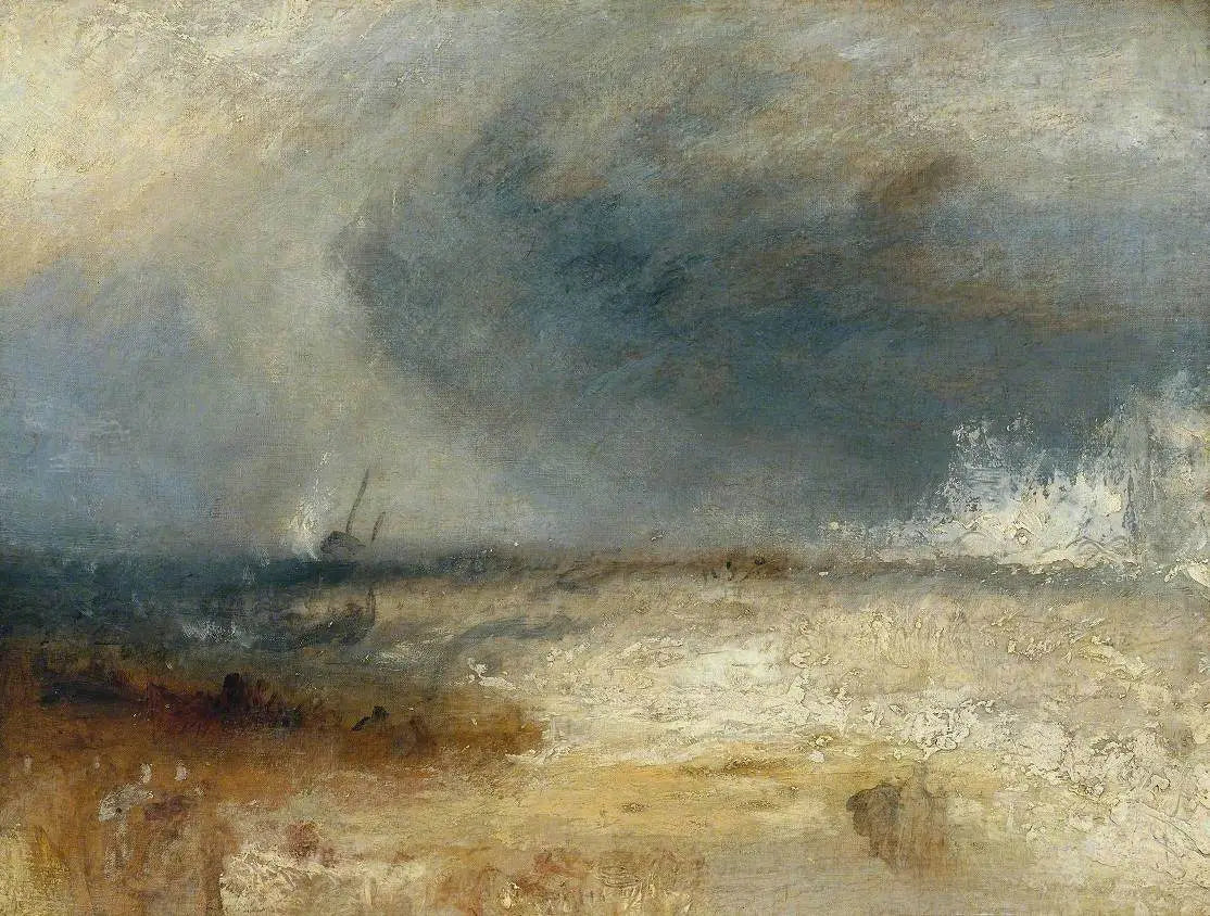 Reproduction du tableau « Waves Breaking on a Shore - J. M. W. Turner » par Alpha Reproduction en peinture à l’huile