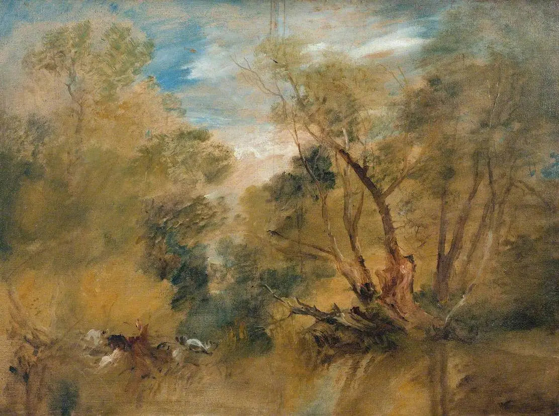 Reproduction du tableau « Willows beside a Stream - J. M. W. Turner » par Alpha Reproduction en peinture à l’huile
