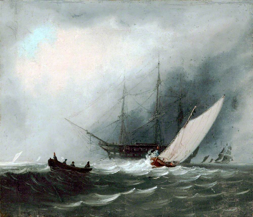 Reproduction du tableau « Sailing Ship (Man of War) - J. M. W. Turner » par Alpha Reproduction en peinture à l’huile