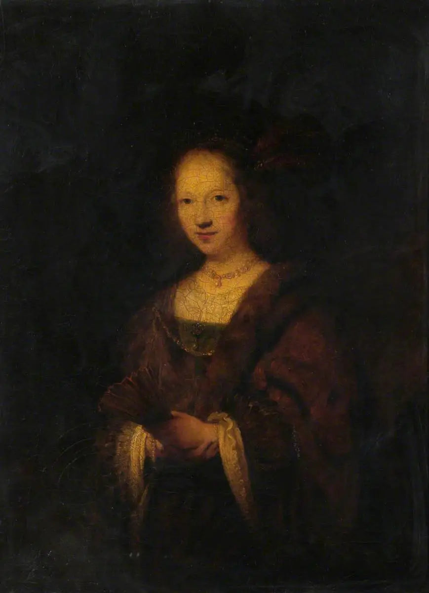 La Dame à l’éventail (d’après Rembrandt) - Joshua Reynolds - Alpha Reproduction