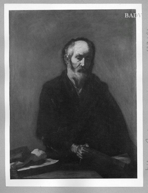 Portrait d’un vieil homme assis à mi-corps (plulocaphes) - Jusepe de Ribera - Alpha Reproduction