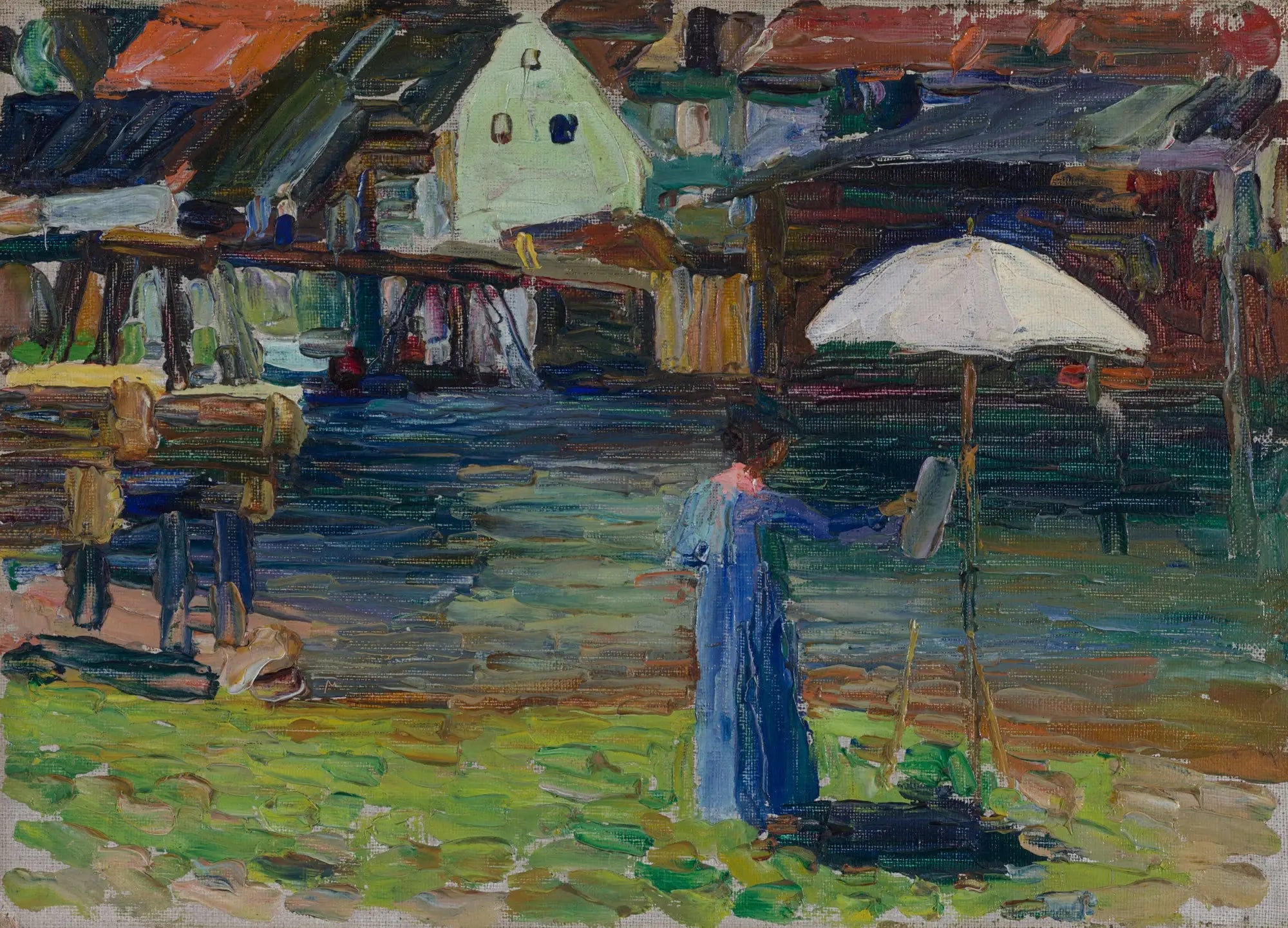 Reproduction du tableau « Kallmünz - Gabriele Münter tableau I - Vassily Kandinsky » par Alpha Reproduction en peinture à l’huile