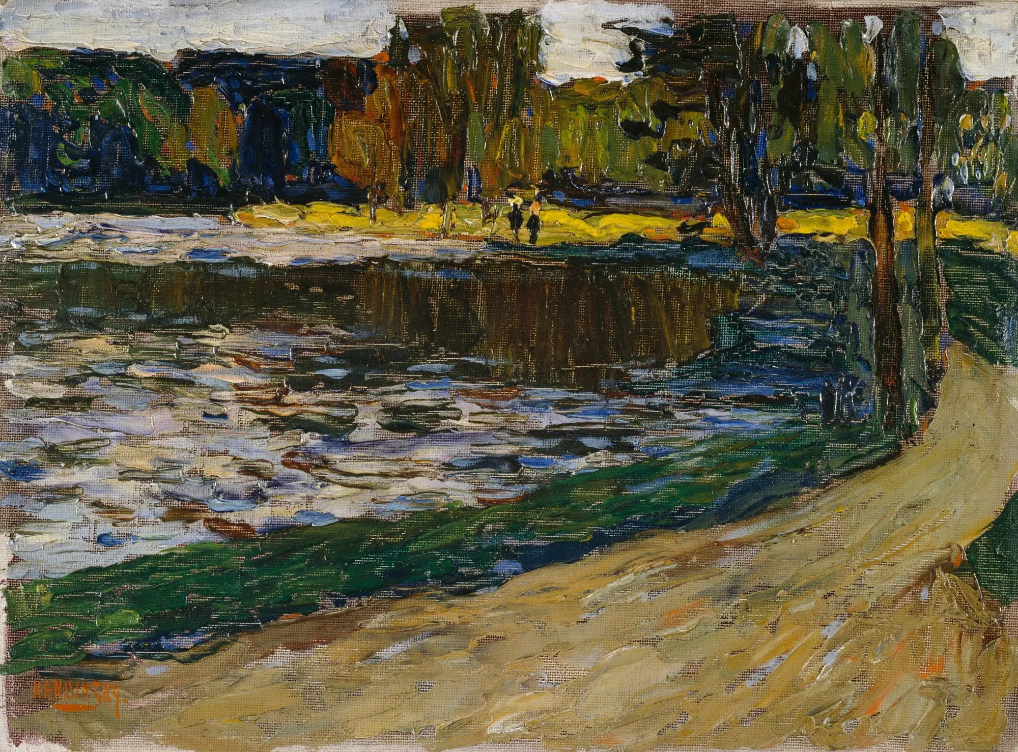 Reproduction du tableau « Munich - Jardin anglais - Vassily Kandinsky » par Alpha Reproduction en peinture à l’huile