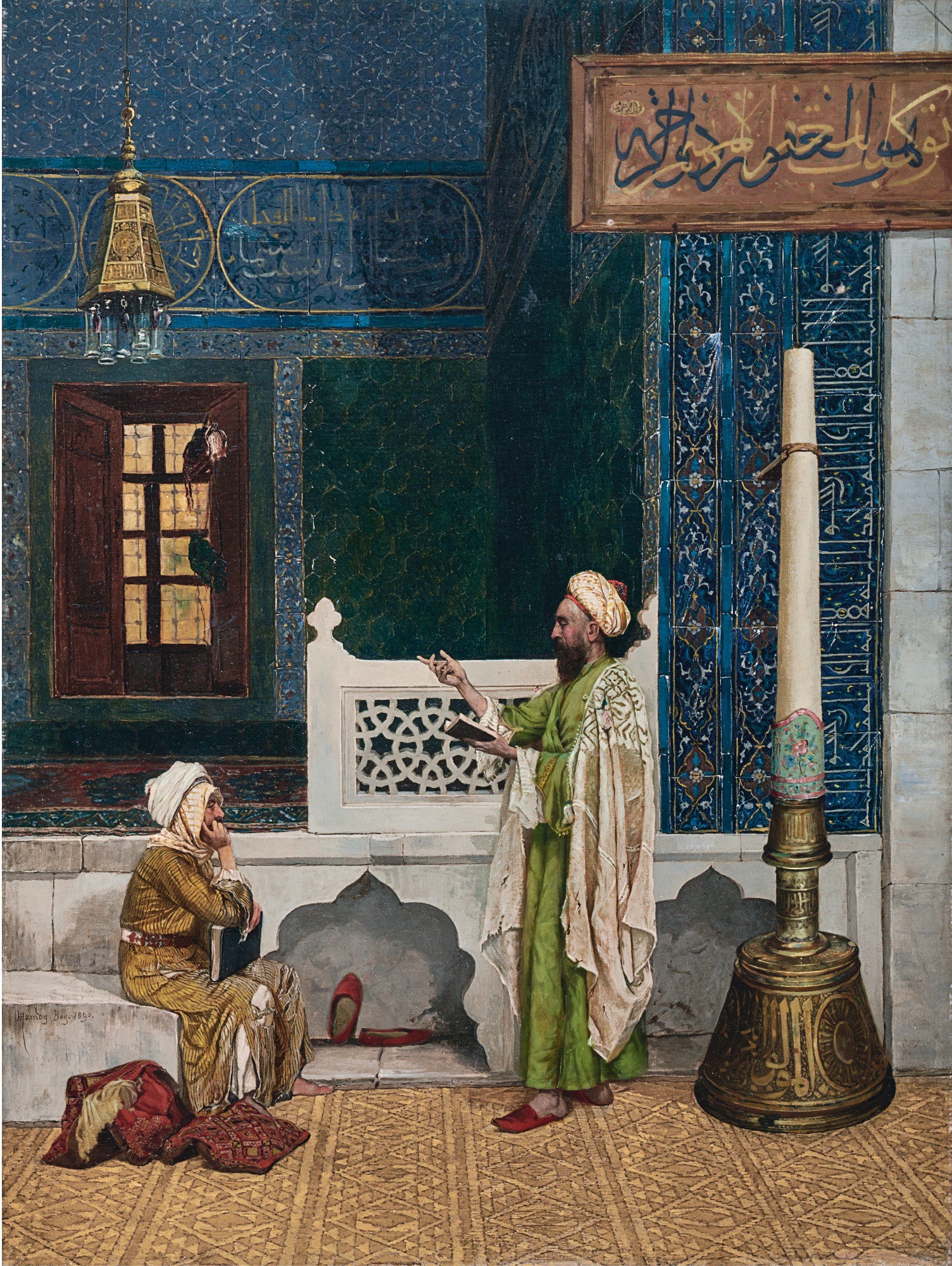 L’Instruction coranique — Osman Hamdi Bey, 1890, huile sur toile