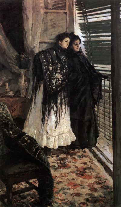 Sul balcone, le spagnole Leonora e Ampara - Konstantin Korovin