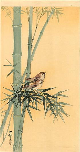 Moineaux et bambou - Ohara Koson