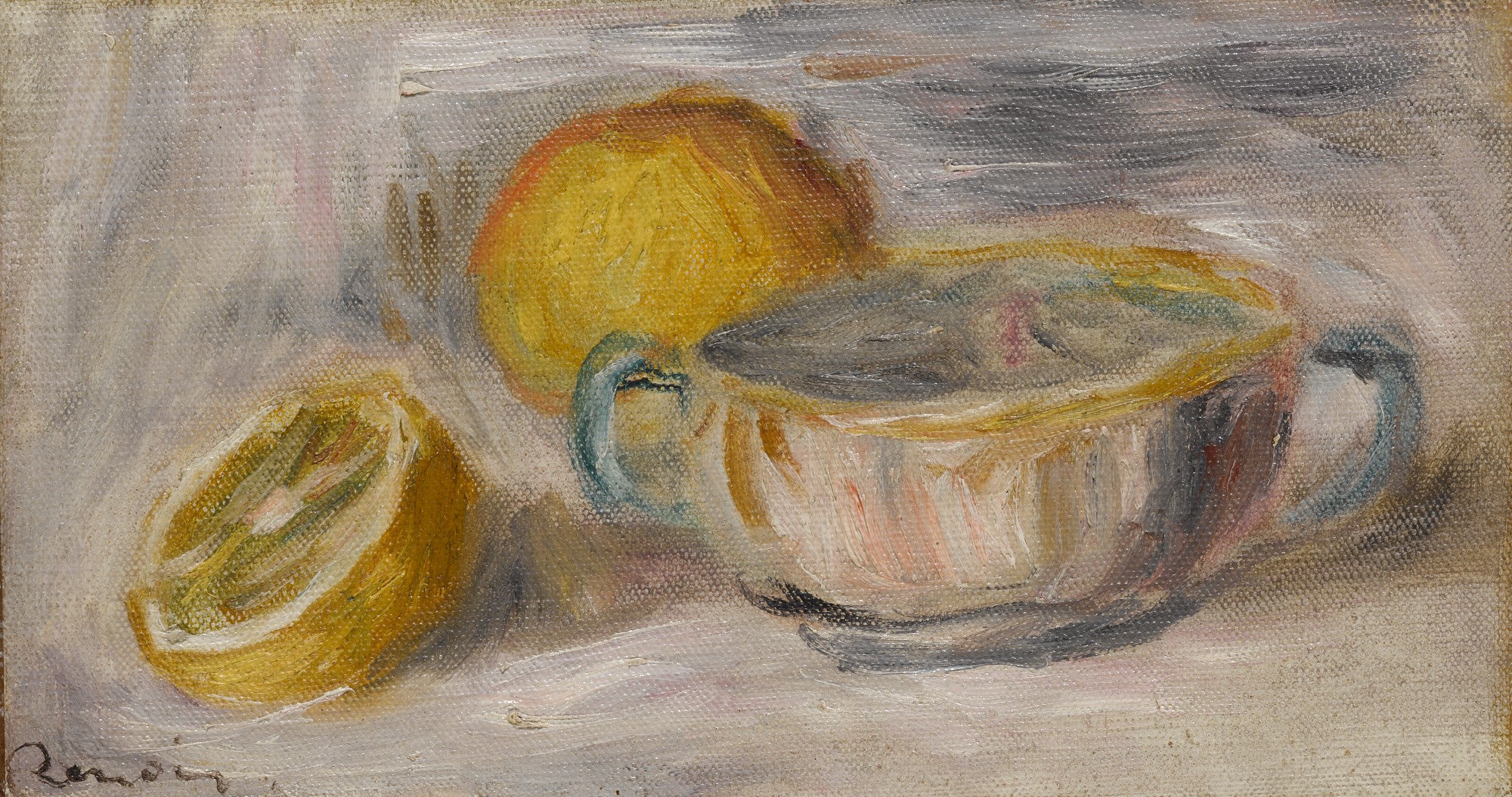 Reproduction du tableau « Nature morte aux citrons - Pierre-Auguste Renoir » par Alpha Reproduction en peinture à l’huile