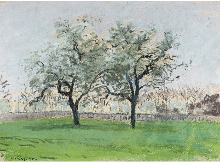Les pommiers, Pontoise, peinture de Camille Pissarro