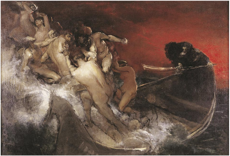 La Barque de Charon - Félix Resurrección Hidalgo
