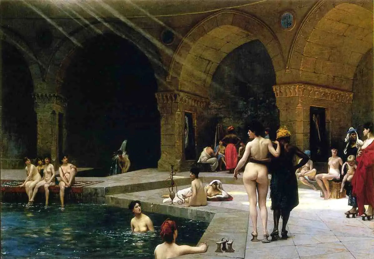 Reproduction du tableau « La Grande Piscine de Brousse - Jean-Léon Gérôme » par Alpha Reproduction en peinture à l’huile