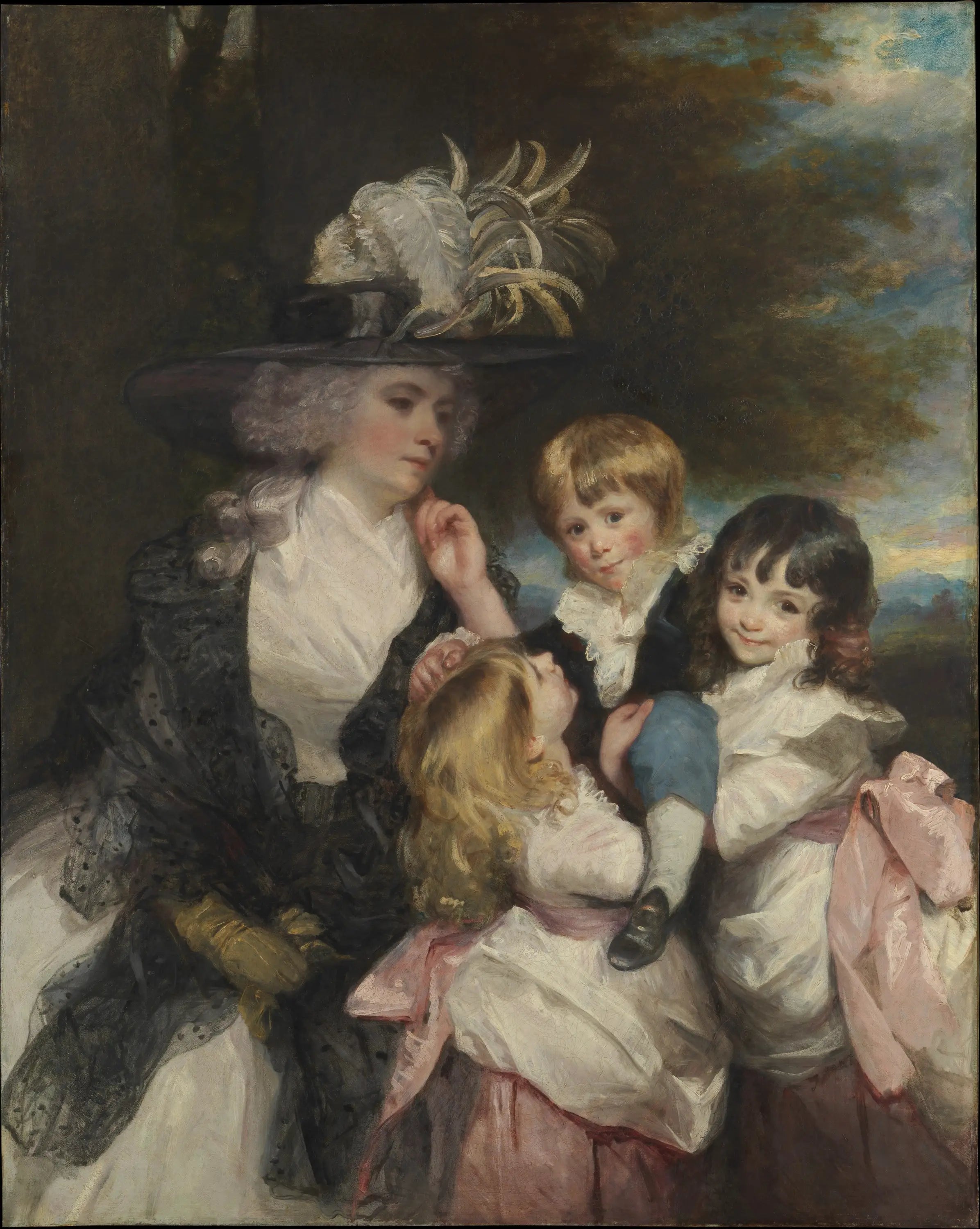Lady Smith (Charlotte Delaval) et ses enfants (George Henry Louisa et Charlotte) - Joshua Reynolds - Alpha Reproduction