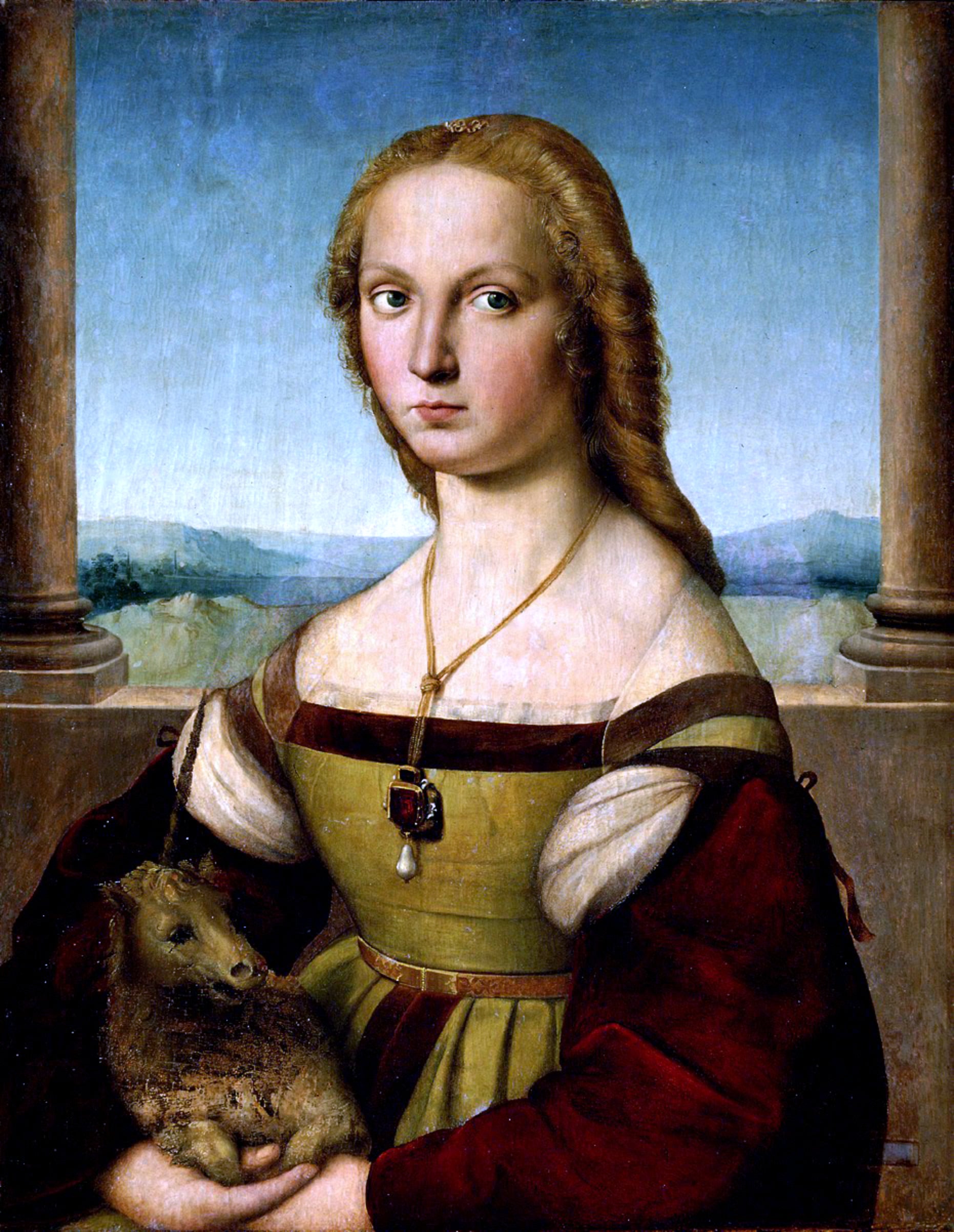 Reproduction du tableau « La Dame à la licorne - Raphaël Sanzio » par Alpha Reproduction en peinture à l’huile