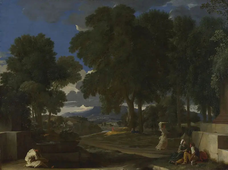 Paesaggio con un uomo che si lava i piedi - Nicolas Poussin
