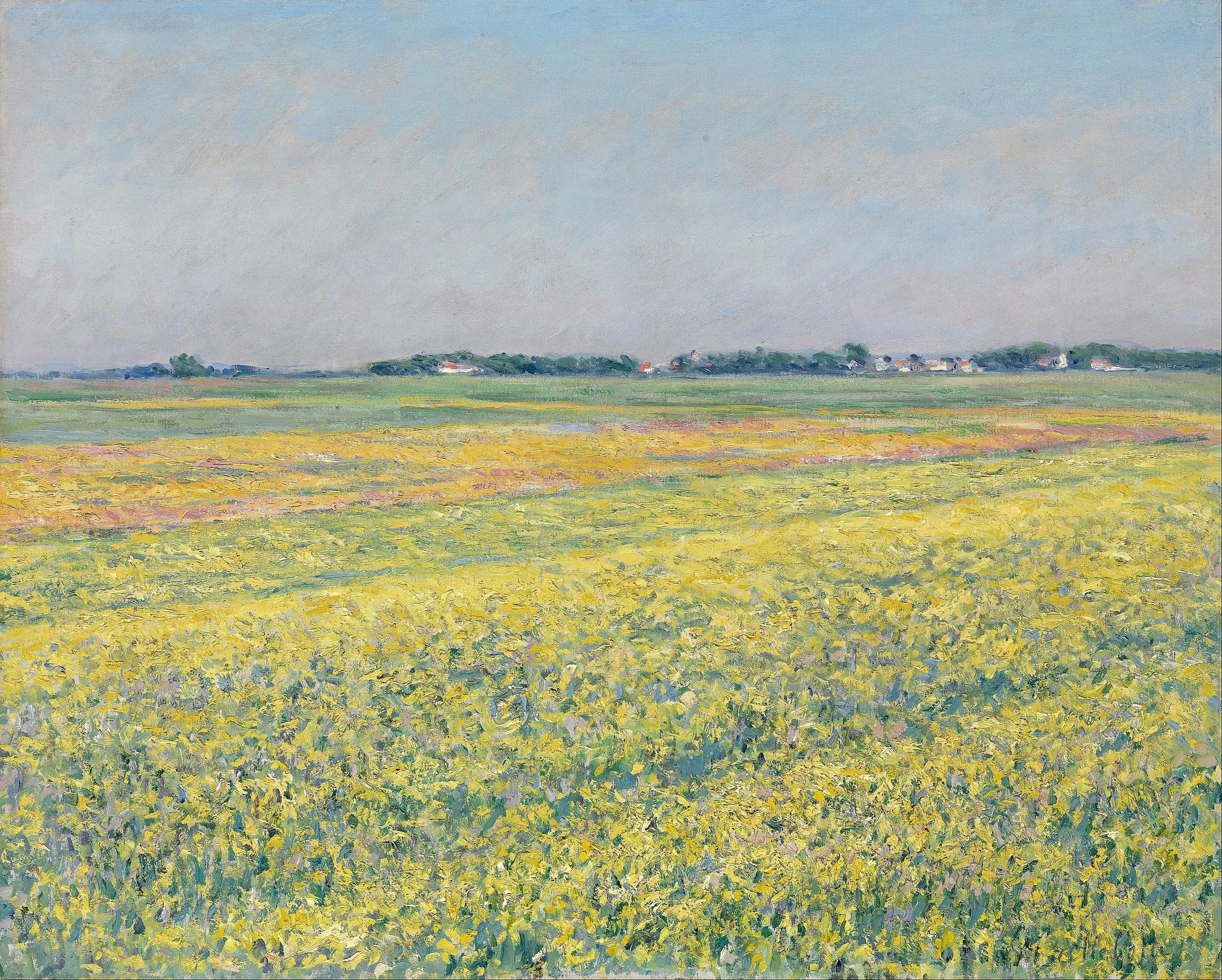 Reproduction du tableau « La plaine de Gennevilliers, champs jaunes - Gustave Caillebotte » par Alpha Reproduction en peinture à l’huile