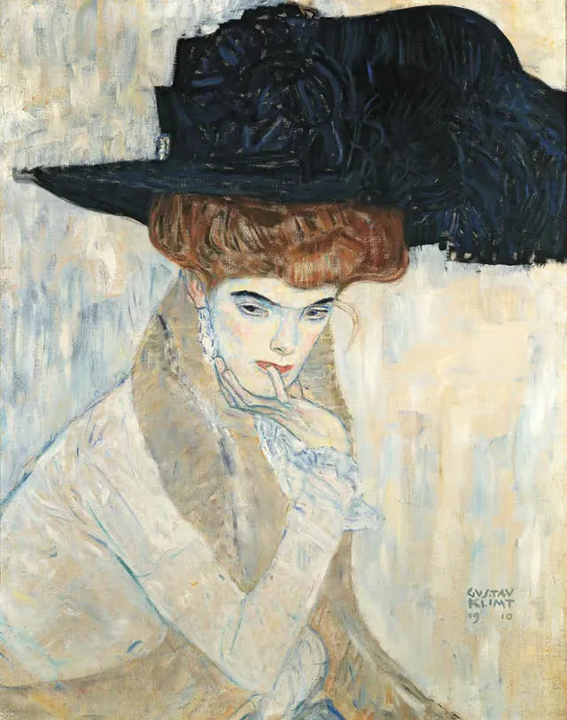 🎩✨ Il Cappello di Piume Nero – Gustav Klimt (1910)