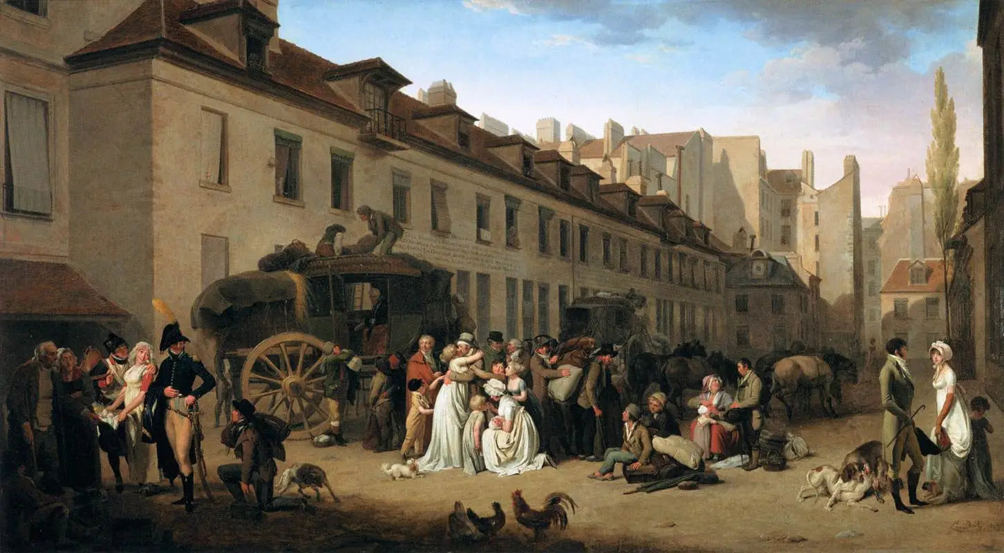 L’Arrivée d’une diligence dans la cour des Messageries - Louis-Léopold Boilly - Alpha Reproduction