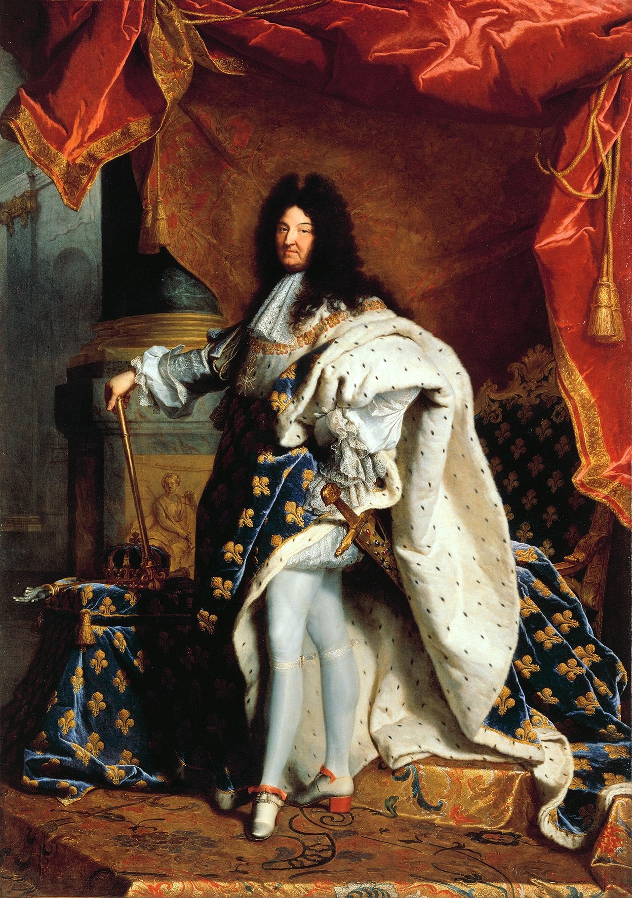 Louis XIV, re di Francia – Ritratto a figura intera in costume reale – Hyacinthe Rigaud (1701)